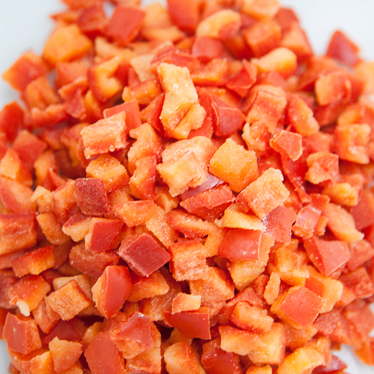 Bulk Frozen Red Bell Pepper Dice Without any other ingredients